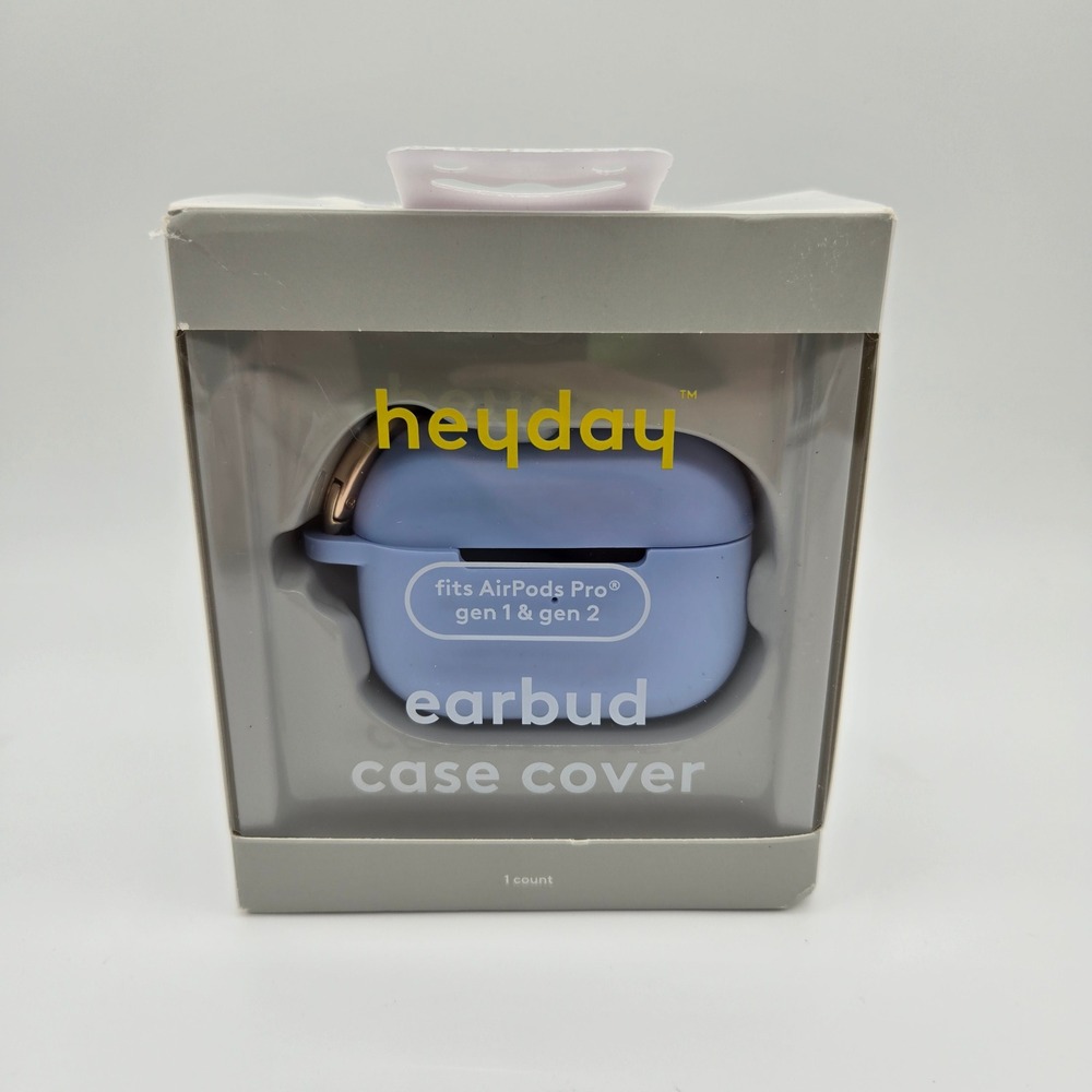 heyday Earbud Case Cover Fits AirPods Pro Gen 1 & 2 Peri-Blue Silicone